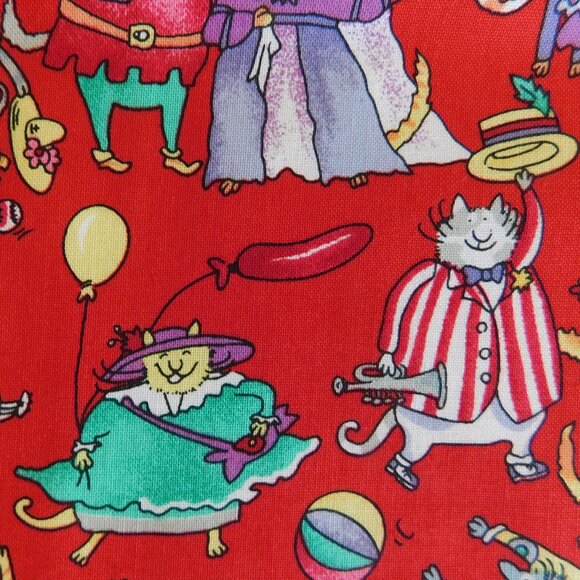 MCM Ameritex mod funky sailor stripe polka dot cat kitten cotton canvas fabric - Picture 15 of 16